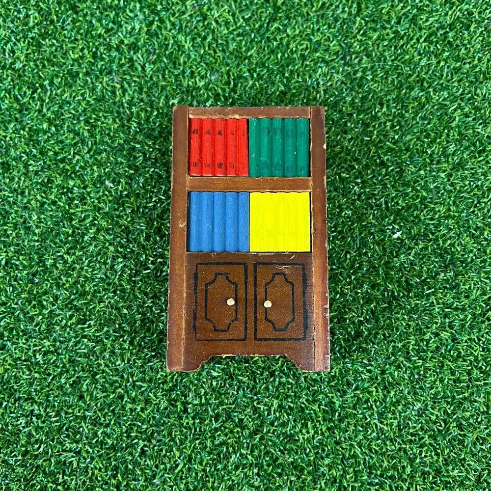 Vintage Wooden Dollhouse Miniature Bookshelf